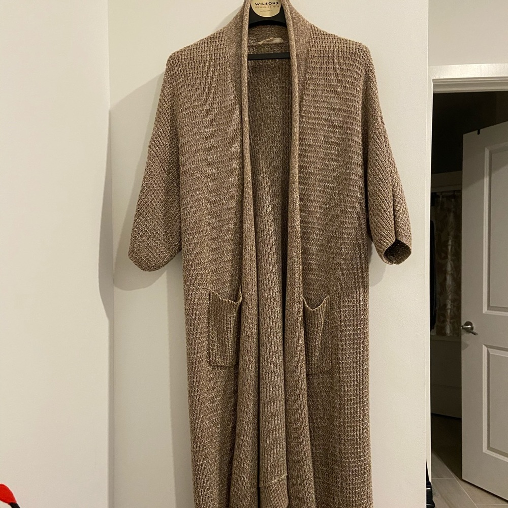 Maxi oatmeal cardigan